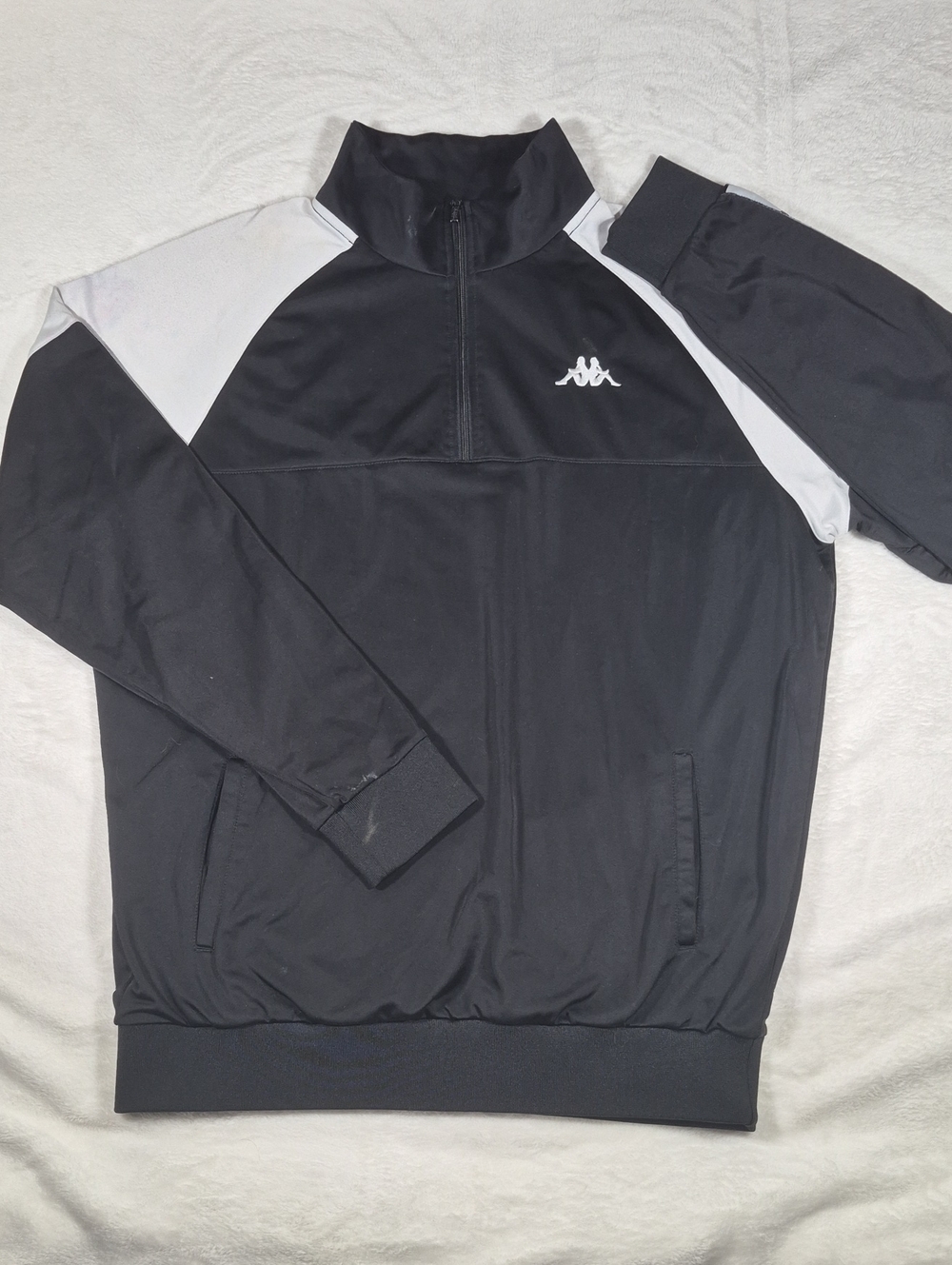 Kappa Black & White Half-Zip Track Jacket
